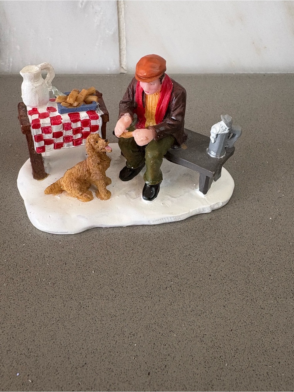 Lemax Village Collection "Man Feeding Dog" Table Accent Figurine
